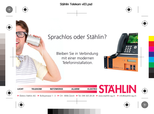 Telekom-Inserat für die Stählin AG